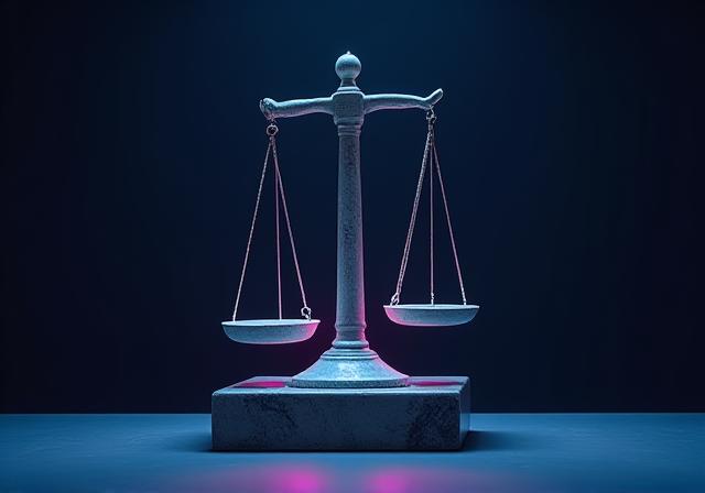 A minimalist aesthetic sculpture representing law and balance